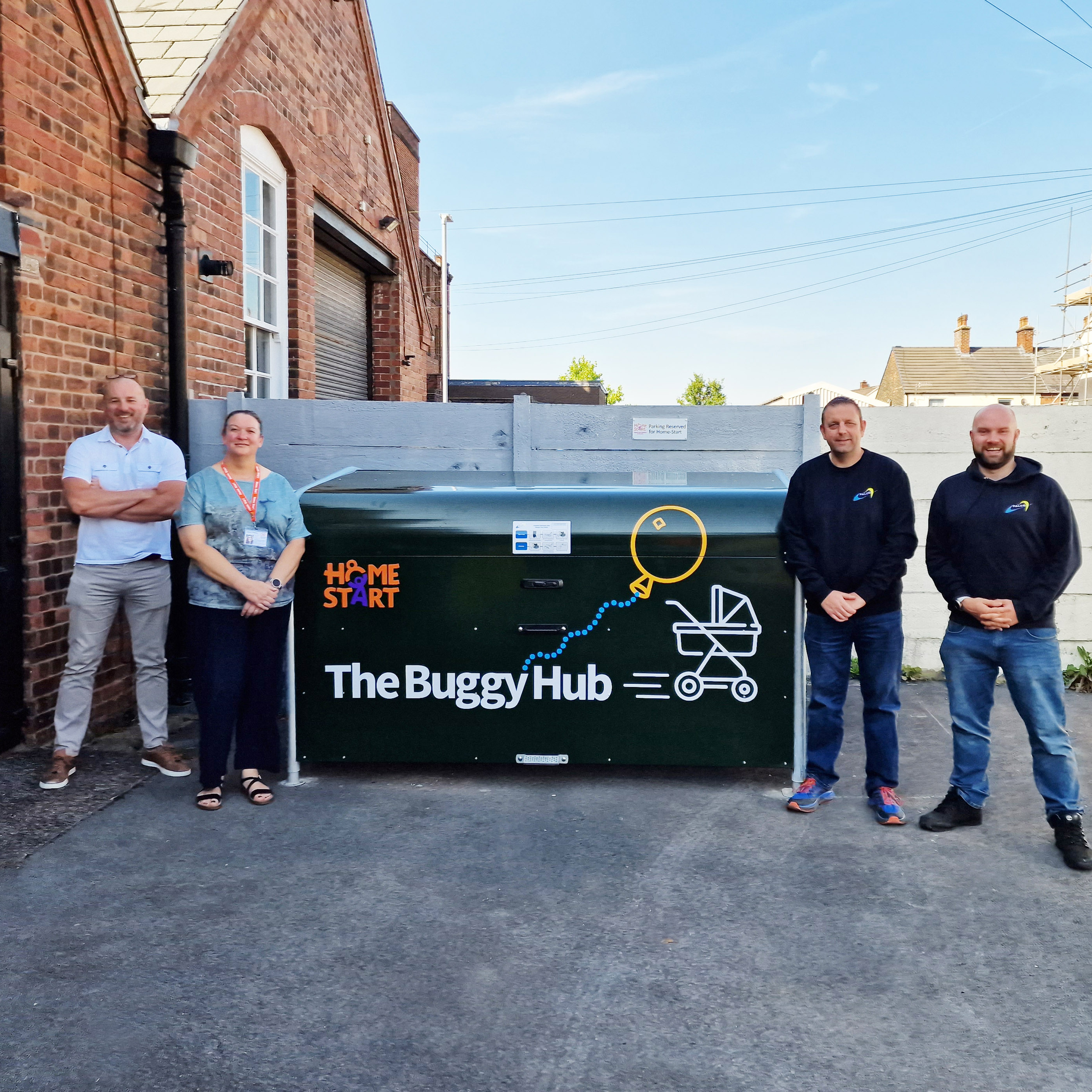 Falco Donates Buggy Shelter to Home-Start Staffordshire Moorlands